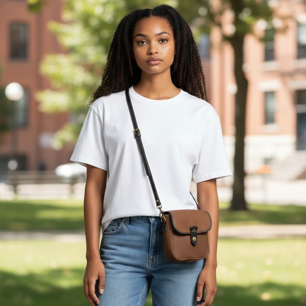 Dooney & Bourke Vintage Leather Crossbody Bag with adjustable strap brown - Picture 2 of 14